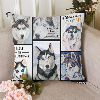 Siberian Husky Kiss CL010100234MDP Throw Pillow Covers