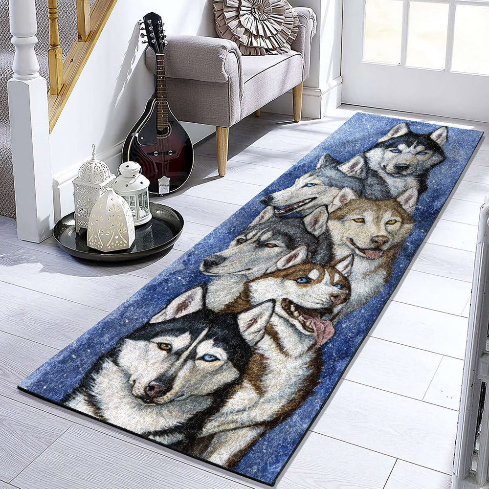 Siberian Husky Snow HN0111039RU Runner Rug