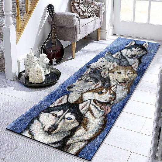 Siberian Husky Snow HN0111039RU Runner Rug