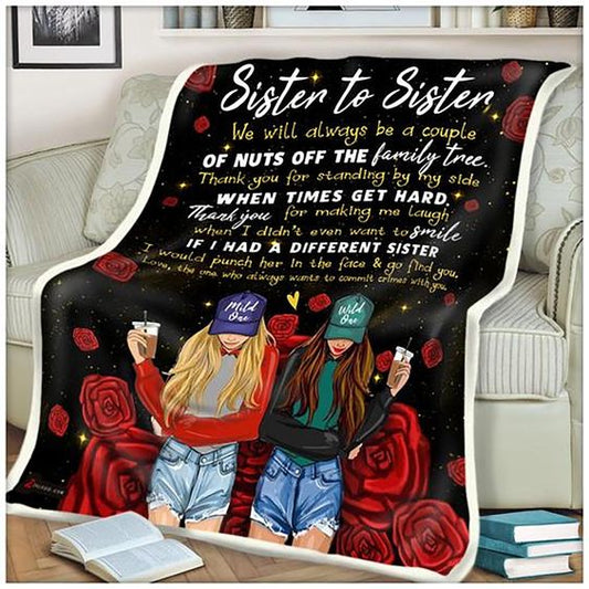 Sister To Sister CLA0810420F Sherpa Fleece Blanket