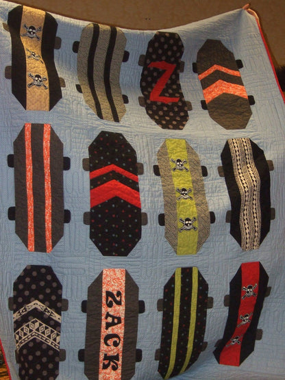 Skateboard CLM1910115Q Quilt Blanket