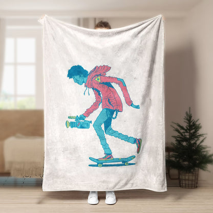 Skateboarding DN140916F Sherpa Fleece Blanket
