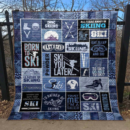 Ski You Later PKT200652 Quilt Blanket