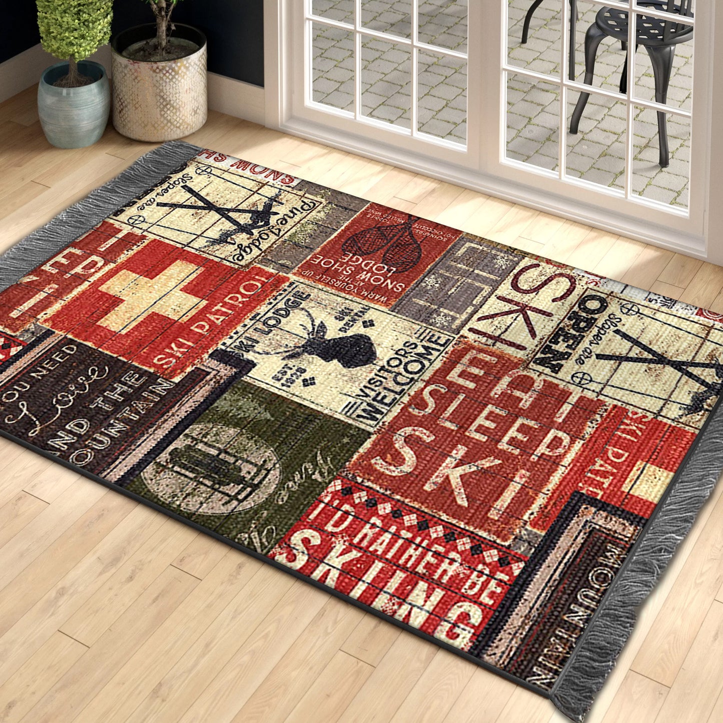 Ski Lodge HT0110140F Decorative Floor-cloth