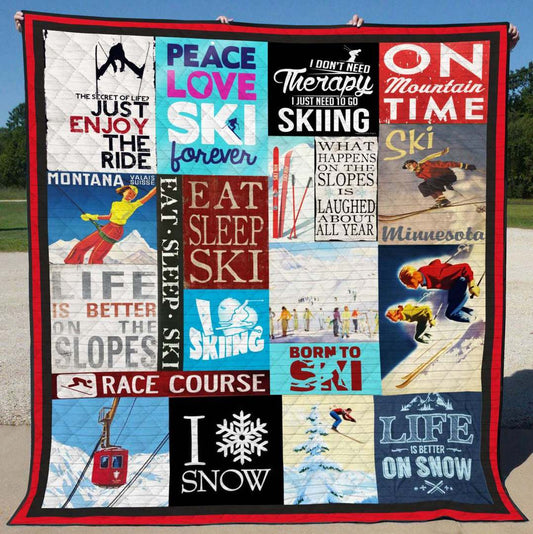 Skiing LI310705B TBG Quilt Blanket