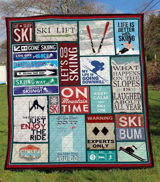 Skiing QH060801C TBG Quilt Blanket