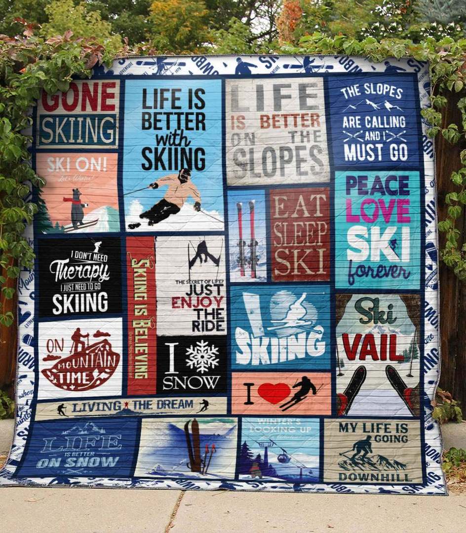 Skiing YE110702A TBG Quilt Blanket