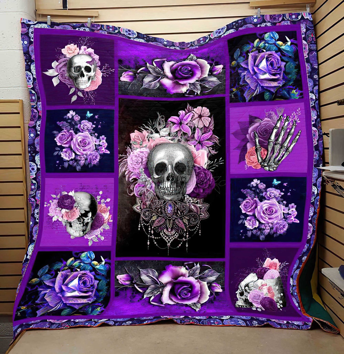 Skull Roses ND051106 Quilt Blanket