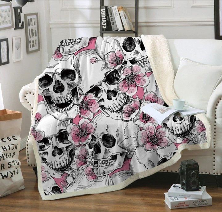 Skull CL140880MD Sherpa Fleece Blanket