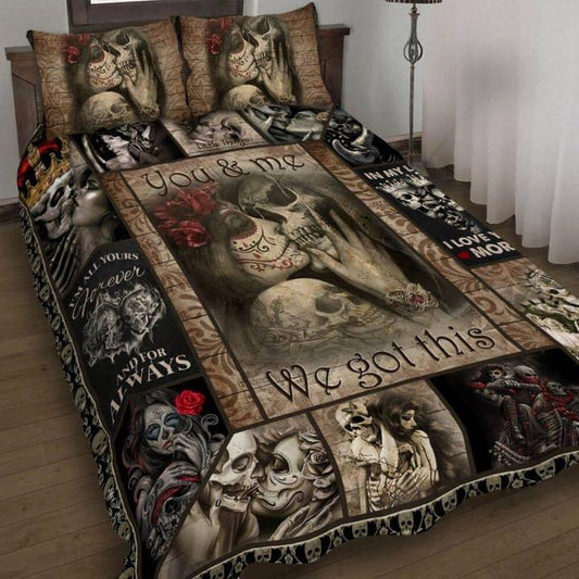 Skull Couple Quilt Bedding Set CLM060904