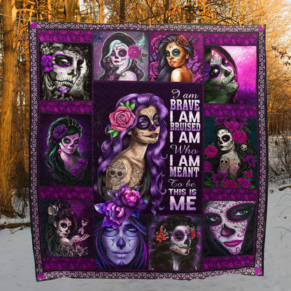 Skull Girl Quilt Blanket HN161309D