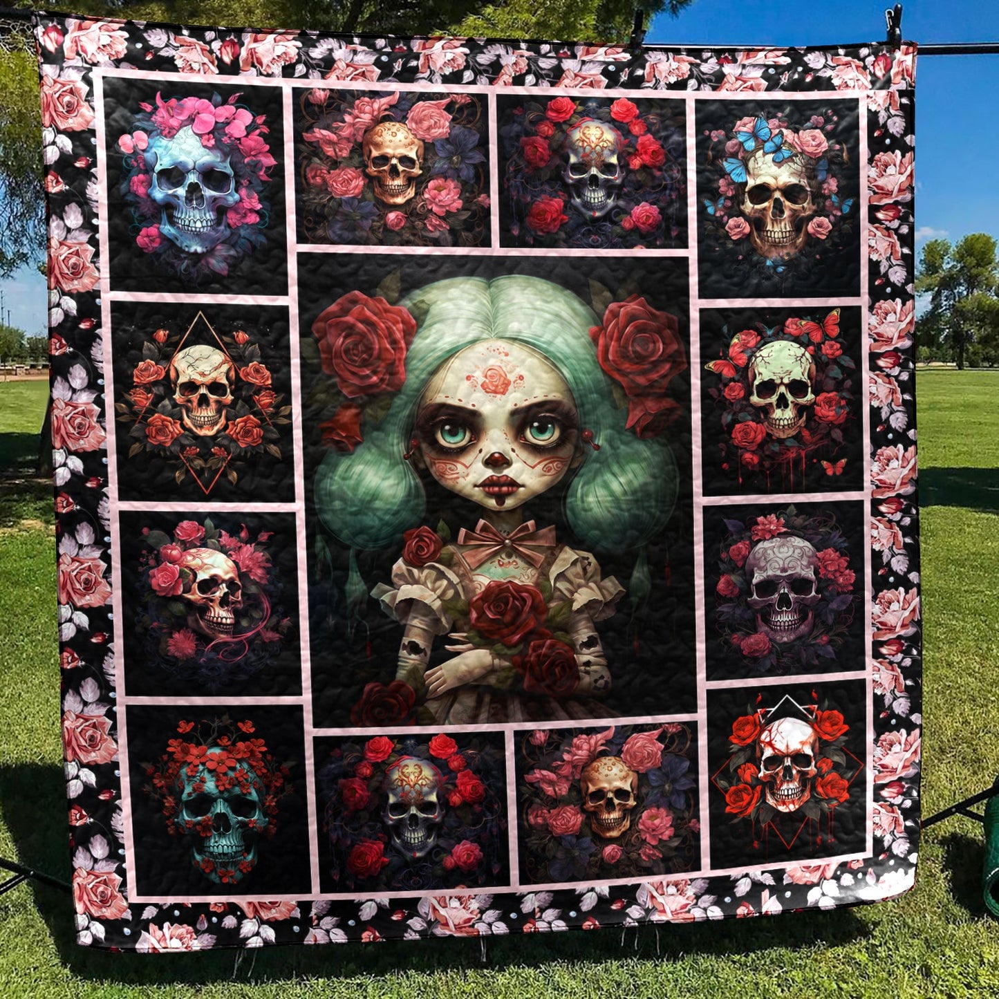 Skull QH060802C TBG Art Quilt