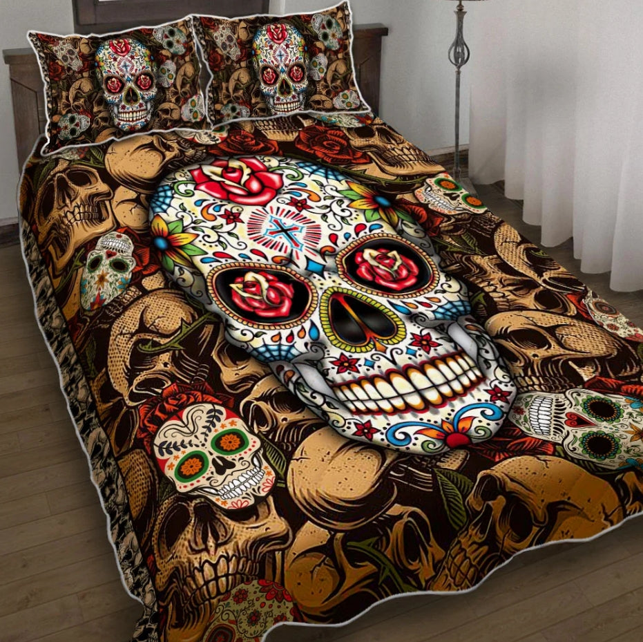 Skull Quilt Bedding Set CLM090914