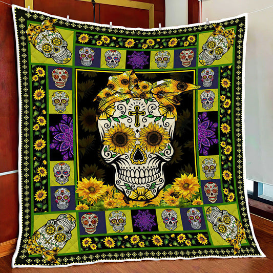 Skull Sunflower ND201008 Quilt Blanket