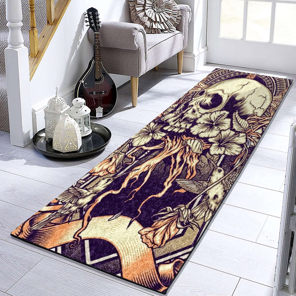 Skull And Flower BT1910017RU Runner Rug