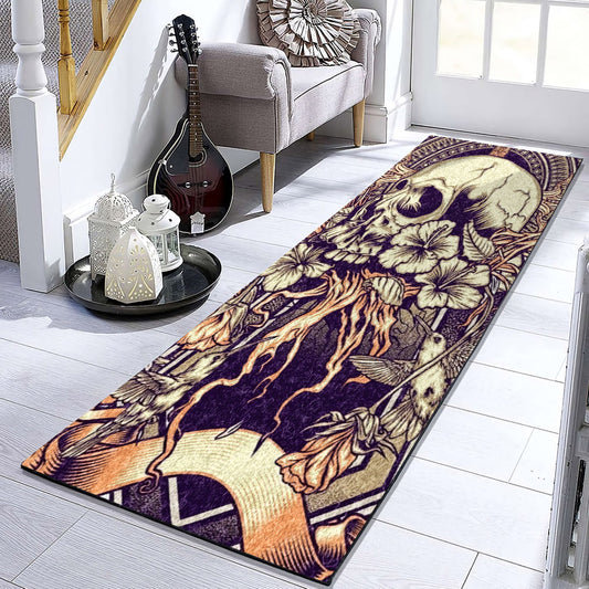 Skull And Flower BT1910017RU Runner Rug