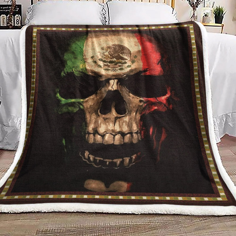 Skull BL0110218F Sherpa Fleece Blanket