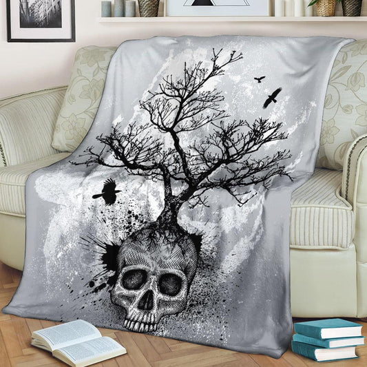 Skull CL1208162MD Sherpa Fleece Blanket