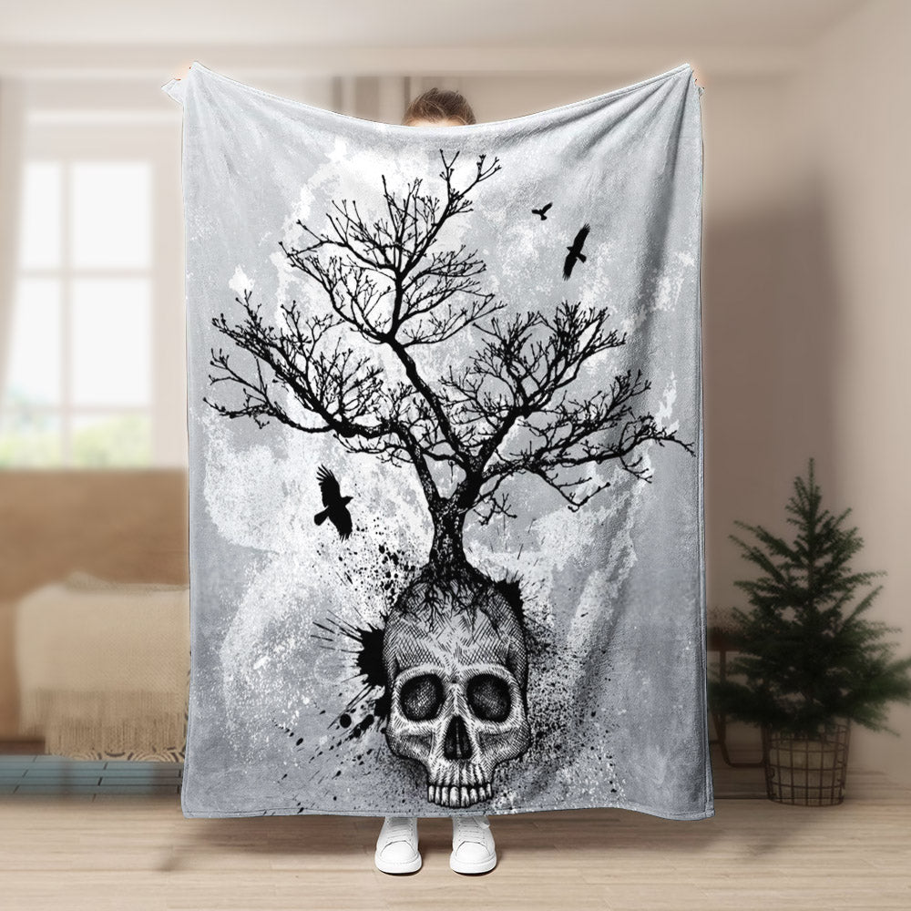 Skull CL1208162MD Sherpa Fleece Blanket
