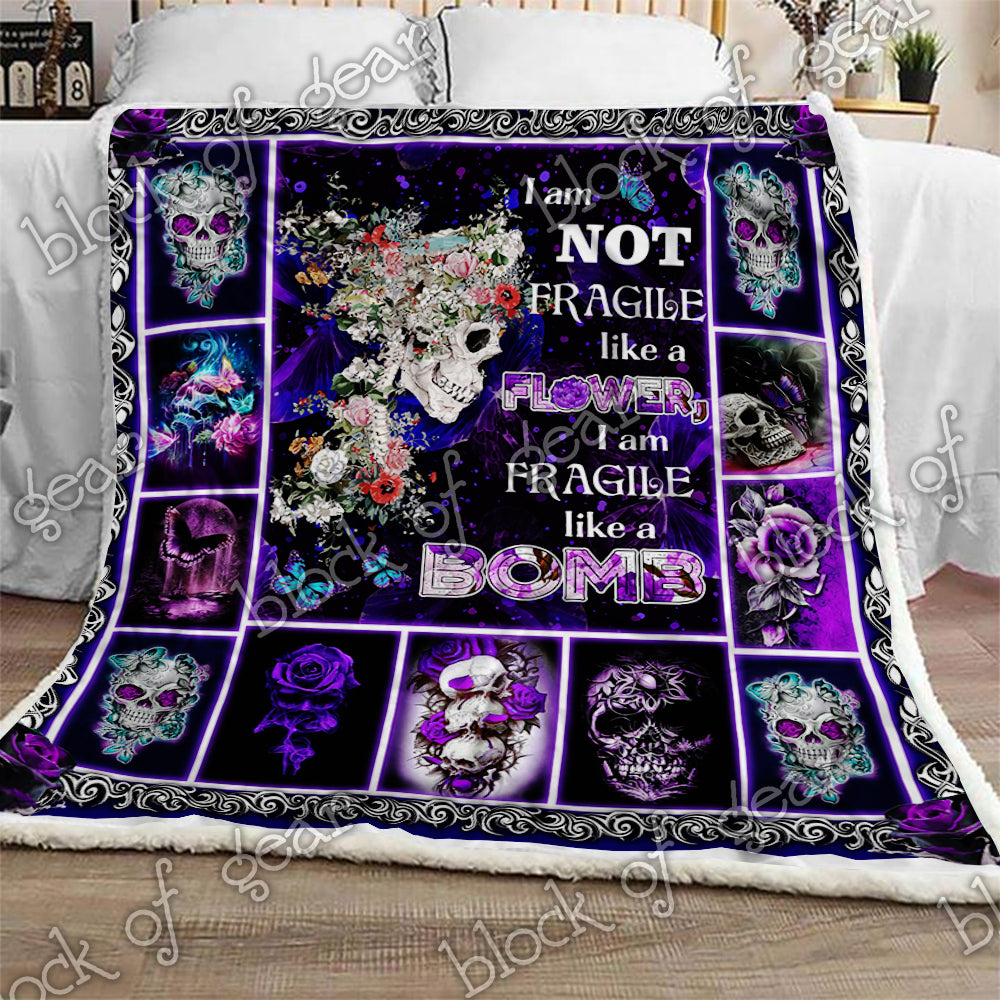 Skull Girl CL0210186MDF Sherpa Fleece Blanket