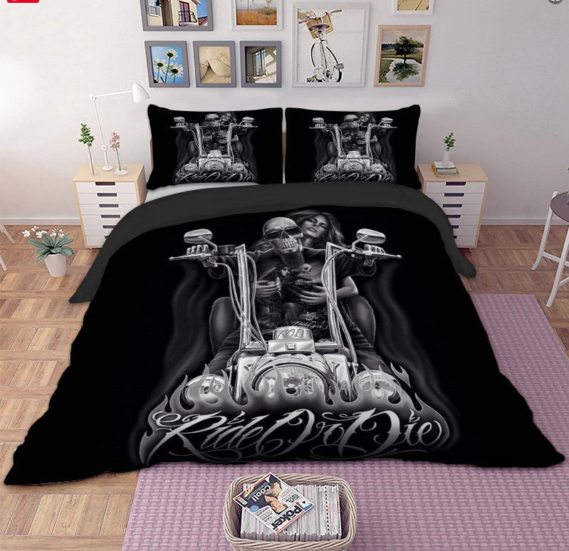 Skull Motocycle CL2409190MDB Bedding Sets