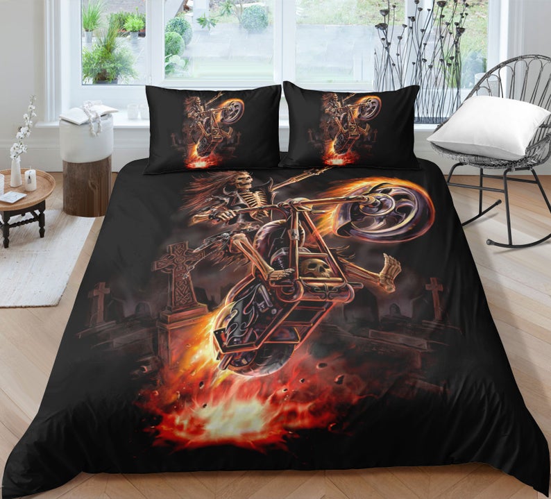 Skull Motorcycle CLA0210716B Bedding Sets