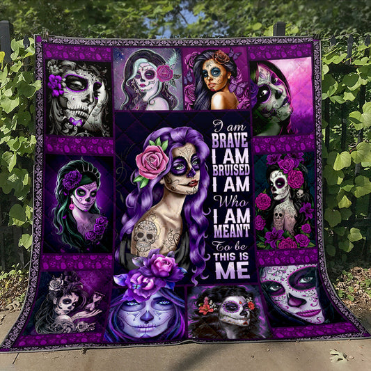 Skull Girl Quilt Blanket HN161309D