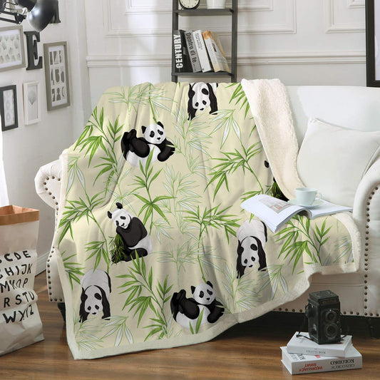 Sleepwish Cute Panda CLA0510296F Sherpa Fleece Blanket