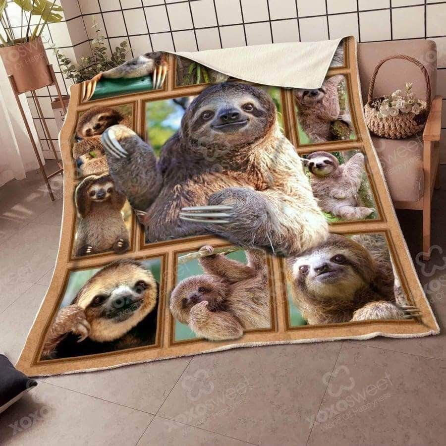 Sloth 3D CLA21100989F Sherpa Fleece Blanket