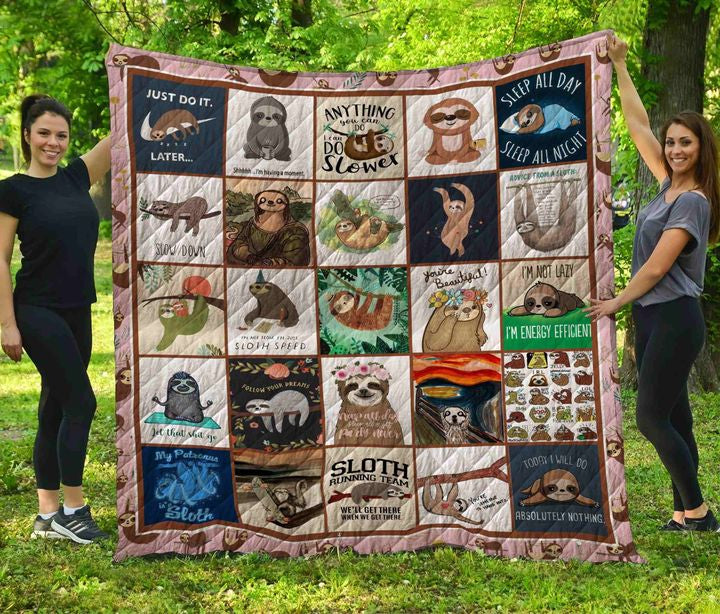 Sloth CL08110389MDQ Quilt Blanket