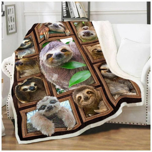 Sloth CL260877MDF Sherpa Fleece Blanket