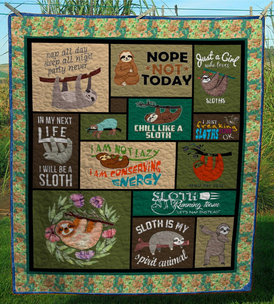 Sloth CL28101097MDQ Quilt Blanket