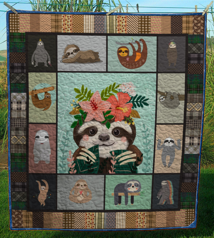 Sloth CL28101099MDQ Quilt Blanket