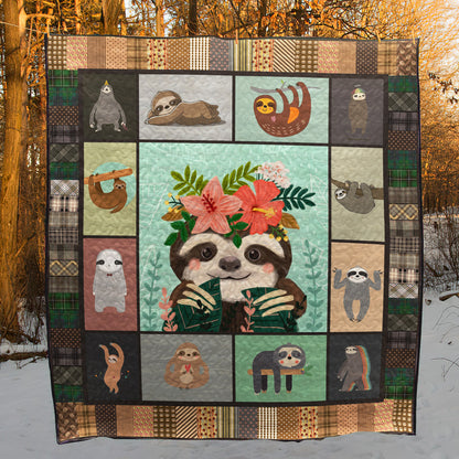 Sloth CL28101099MDQ Quilt Blanket