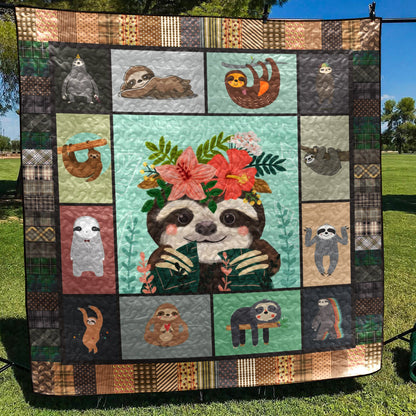 Sloth CL28101099MDQ Quilt Blanket