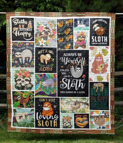 Sloth Makes Me Happy PK230515 Quilt Blanket