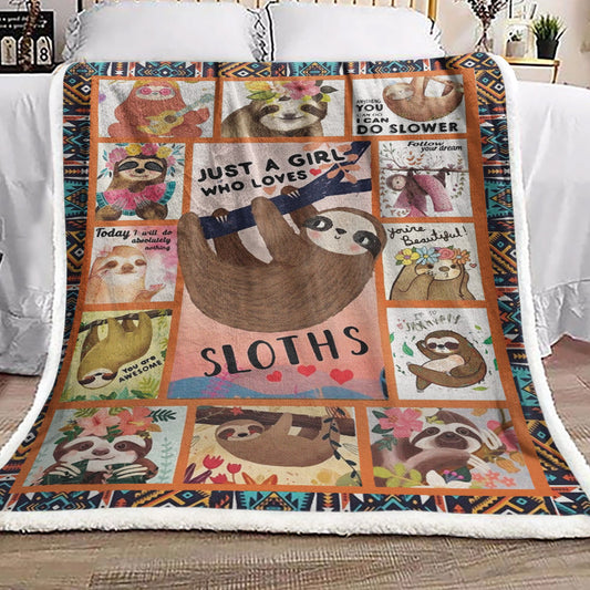 Sloth BL0810178F Sherpa Fleece Blanket