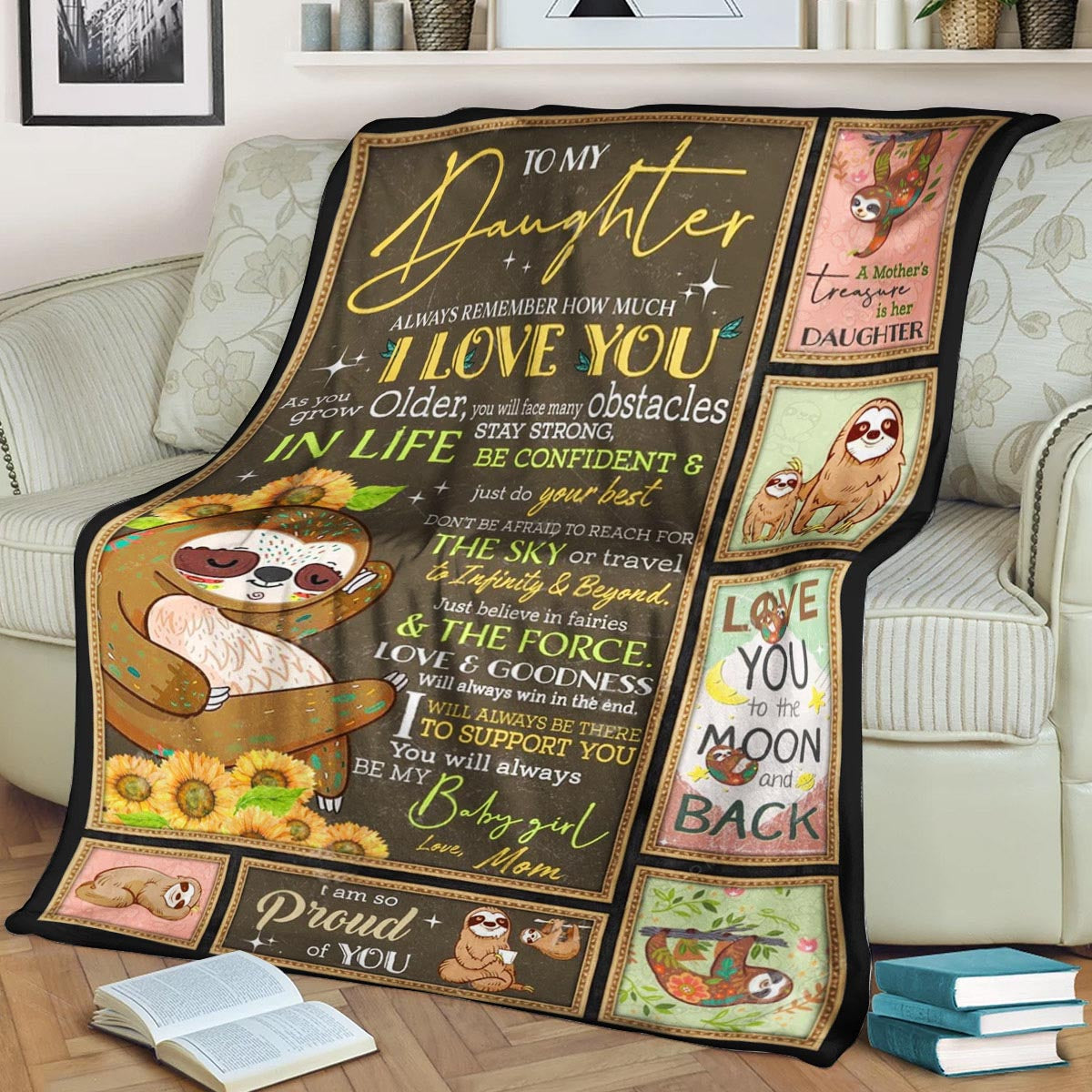 Sloth CL270854MDF Sherpa Fleece Blanket