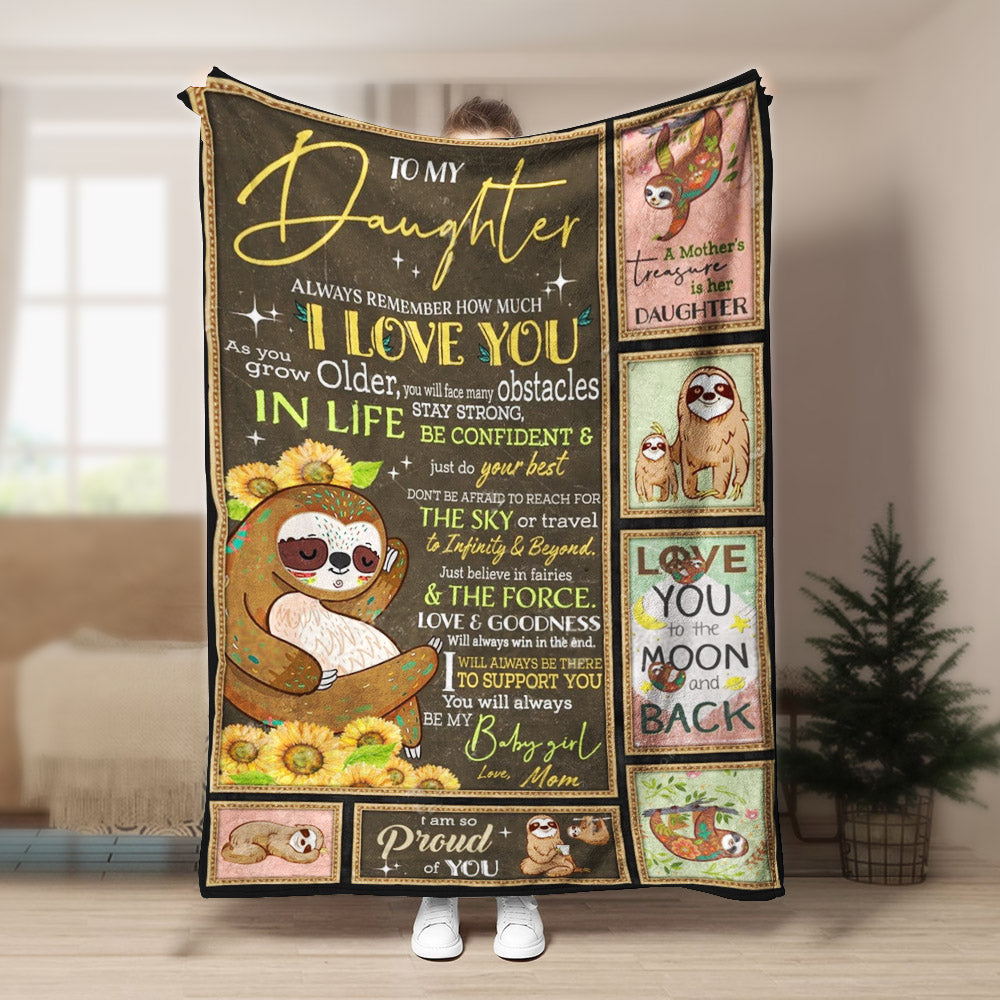 Sloth CL270854MDF Sherpa Fleece Blanket