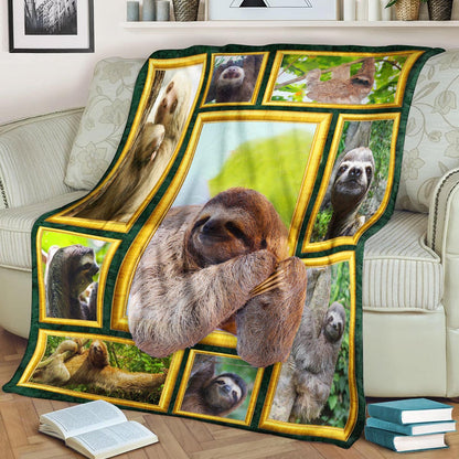 Sloth CLA21100801F Sherpa Fleece Blanket