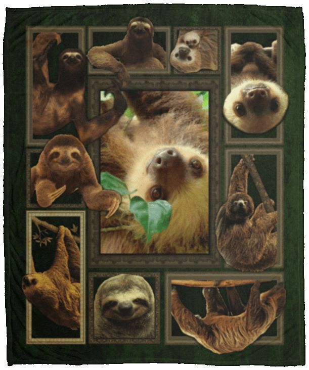 Sloth CLH0912364F Sherpa Fleece Blanket