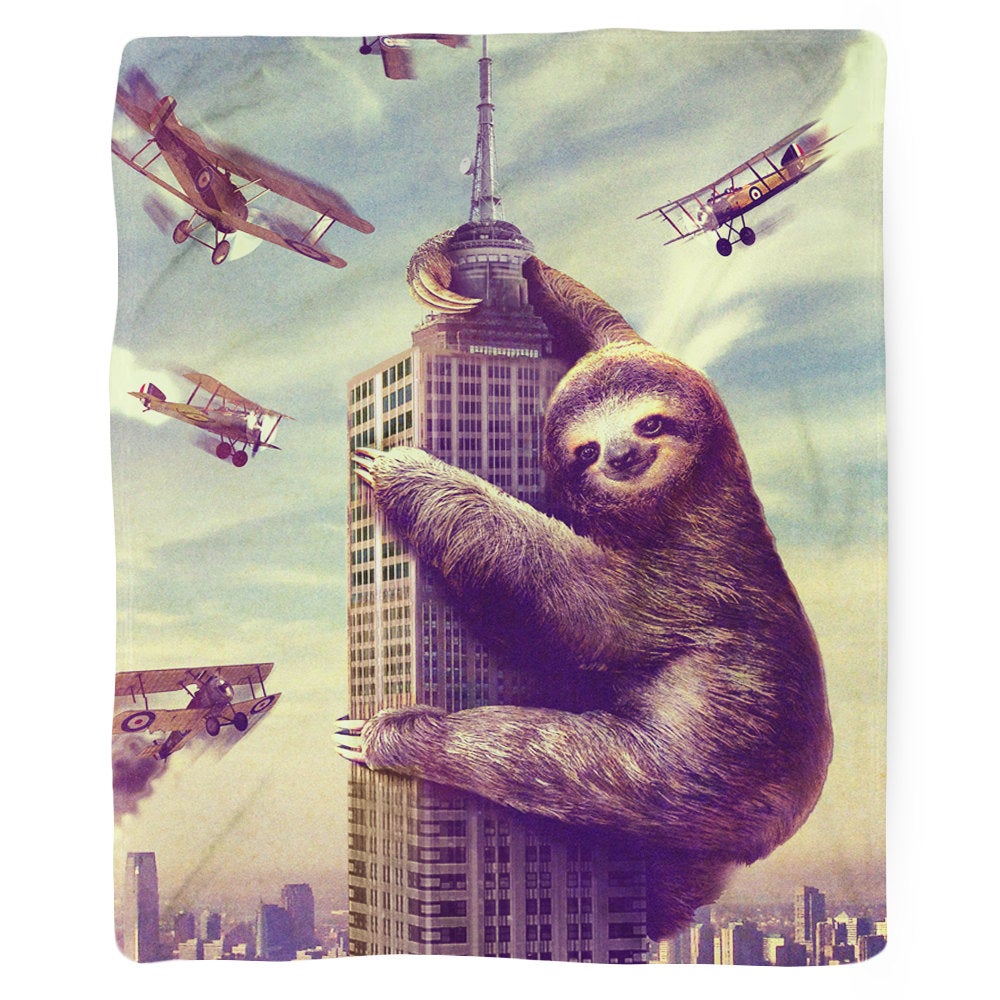 Sloth CLH121079F Sherpa Fleece Blanket