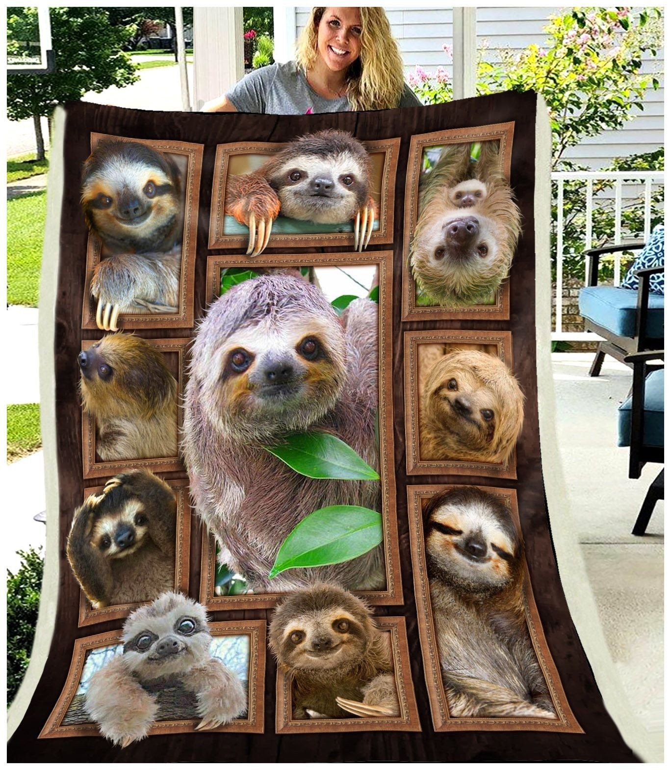 Sloth CLH121080F Sherpa Fleece Blanket