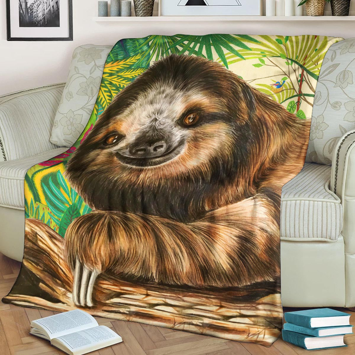 Sloth TT0809146TT Sherpa Fleece Blanket