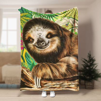 Sloth TT0809146TT Sherpa Fleece Blanket