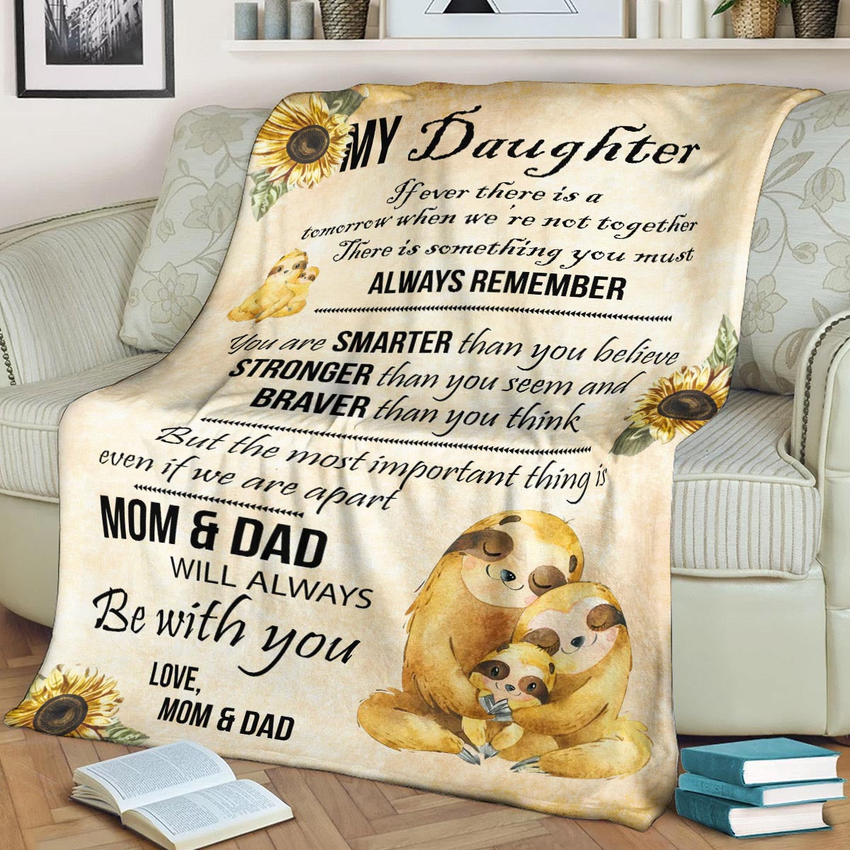 Sloth To Our Daughter CLA1910532F Sherpa Fleece Blanket
