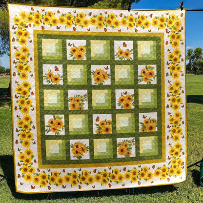 Snappy Sunflowers Quilt Blanket MT250603D