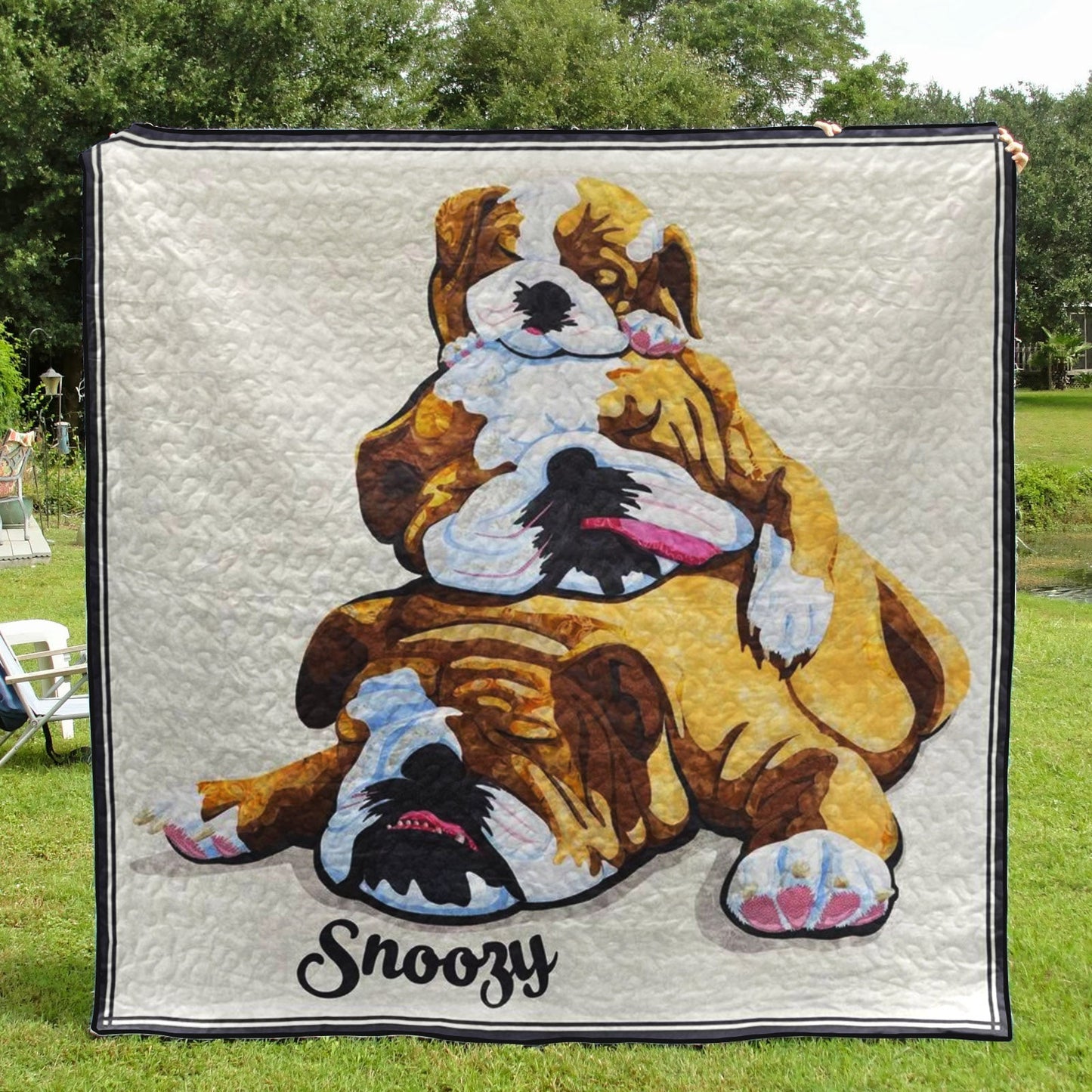 Snoozy Bulldogs CLA0511798Q Quilt Blanket