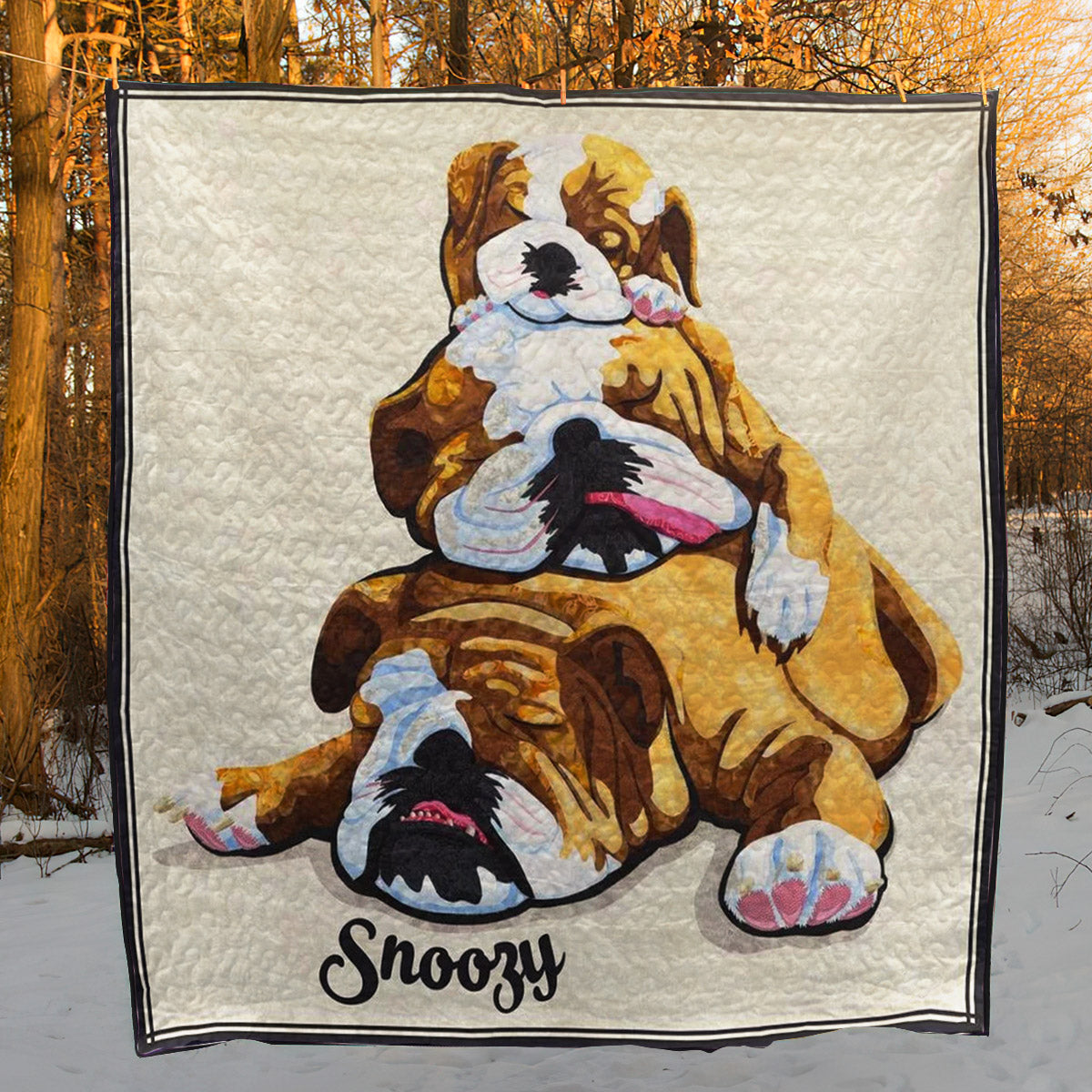 Snoozy Bulldogs CLA0511798Q Quilt Blanket