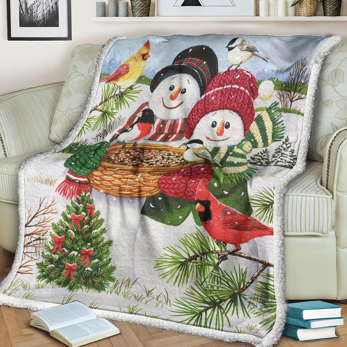 Snow Couple ND151005 Sherpa Fleece Blanket